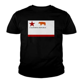 California Republic Todds Bear Flag Of 1846 Usa Youth T-shirt - Thegiftio UK