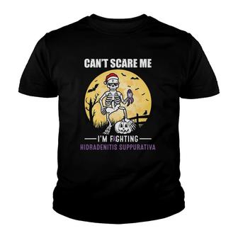 Cant Scare Me Hidradenitis Suppurativa Awareness Halloween Youth T-shirt - Thegiftio UK