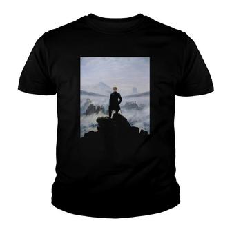 Caspar David Friedrich Wanderer Above The Sea Of Fog Youth T-shirt | Mazezy