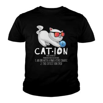 Cation Pawsitive Element Cat Chemistry Gift Youth T-shirt - Thegiftio UK