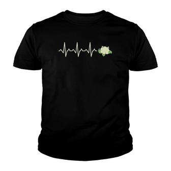 Cauliflower Heartbeat Cauliflower Lover Food Youth T-shirt - Thegiftio UK