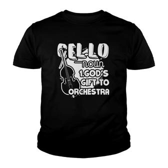 Cello Definition Classic Gods Gift To Orchestra Youth T-shirt | Mazezy