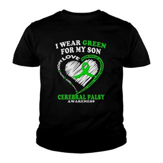 Cerebral Palsy For Dadmom I Wear Green For My Son Youth T-shirt - Thegiftio UK