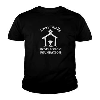 Christmas Christian Jesus Family Stable Story Youth T-shirt - Monsterry