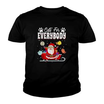 Christmas Santa Claus Cats For Everybody Youth T-shirt - Monsterry