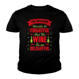 Christmas Wine Is Delightful Tees Alcohol Holiday Gift Youth T-shirt - Monsterry