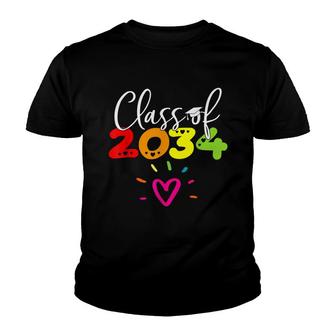 Class Of 2034 Kindergarten Grow With Me Graduate Girls Boys Youth T-shirt - Thegiftio UK