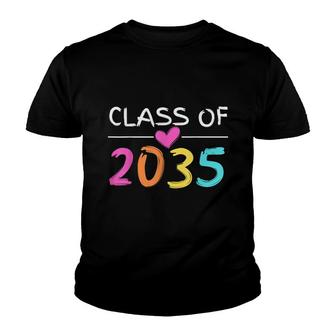 Class Of 2035 Grow With Me Back School Colors Heart Youth T-shirt - Thegiftio UK