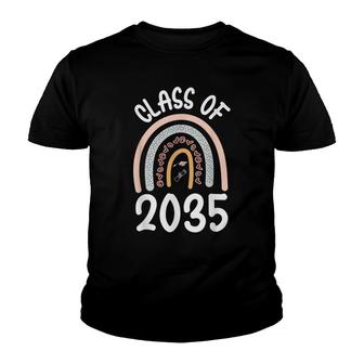 Class Of 2035 Grow With Me Kindergarten Girls Boho Rainbow Youth T-shirt - Thegiftio UK