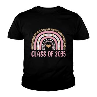 Class Of 2035 Rainbow Leopard Pre-K Grow With Me Graduation Youth T-shirt - Thegiftio UK