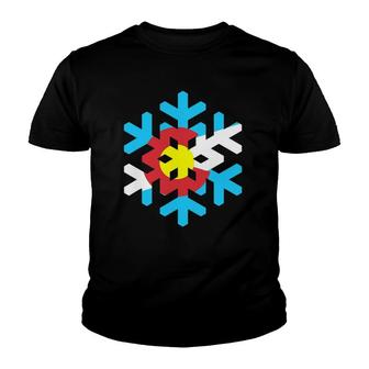 Colorado Flag Snowflake Design State Of Colorado Youth T-shirt - Thegiftio UK