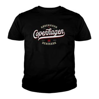Copenhagen Denmark Vintage Retro Travel To Kobenhavn Youth T-shirt - Thegiftio UK