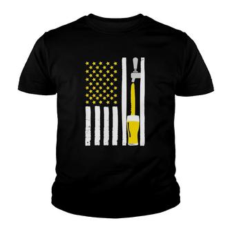 Craft Beer American Flag Usa 4Th July Alcohol Brew Youth T-shirt | Mazezy