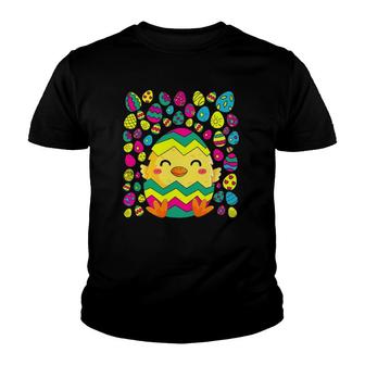 Cute Chicken Easter Colorful Eggs For The Chicken Lover Youth T-shirt - Thegiftio UK