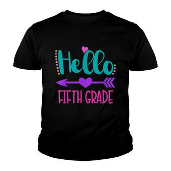 Cute Hello Fifth Grade 5Th Grade Back To School Girls Youth T-shirt - Thegiftio UK