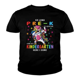 Cute Unicorn Dabbing So Long Pre-K Kindergarten Here I Come Youth T-shirt - Thegiftio UK