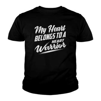 Cute Unique My Heart Belongs To A Heart Warrior Gift Youth T-shirt - Thegiftio UK