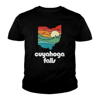 Cuyahoga Falls Ohio Outdoors Vintage Nature Retro Graphic Youth T-shirt | Mazezy