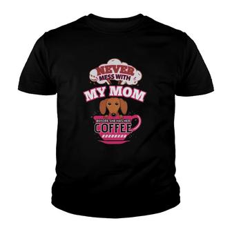 Dachshund And Coffee Classic Dog Lover Gift Youth T-shirt - Thegiftio UK