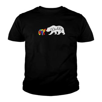 Daddy Bear Autism Awareness Dad Grandpa Men Gift Youth T-shirt - Monsterry UK
