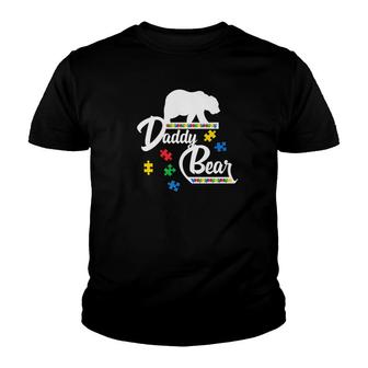 Daddy Bear Puzzle Autism Awareness Dad Gifts Tee Youth T-shirt - Monsterry UK
