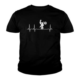 Dirt Bike Heartbeat Funny Motocross Race Riders Gift Men Youth T-shirt - Thegiftio UK