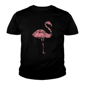 Distressed Pink Flamingo Lover Gift Youth T-shirt - Thegiftio UK