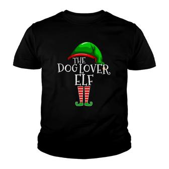 Dog Lover Elf Group Matching Family Christmas Gift Mom Dad Youth T-shirt - Seseable