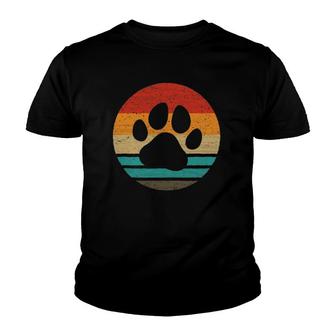 Dog Paw Retro Style Vintage Youth T-shirt - Thegiftio UK