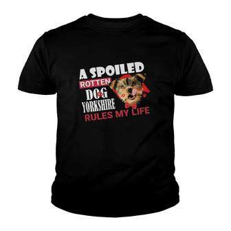 Dog Yorkshire Rules My Life Classic Youth T-shirt - Thegiftio UK