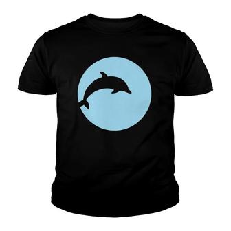 Dolphin Moon Dolphin Lover Animal Youth T-shirt - Thegiftio UK
