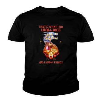 Dragon Thats What I Do I Roll Dice Dd Youth T-shirt - Thegiftio UK