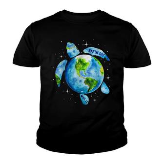 Earth Day 2022 Restore Earth Sea Turtle Art Save The Planet Youth T-shirt | Seseable UK