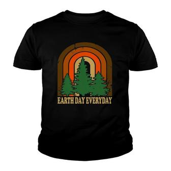 Earth Day Everyday Rainbow Pine Tree Tee Conservation 2022 Ver2 Youth T-shirt - Thegiftio UK