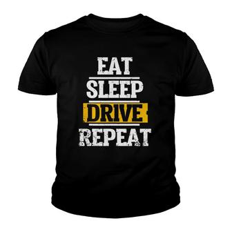 Eat Sleep Drive Repeat Funny School Bus Driver Gift Youth T-shirt - Thegiftio UK