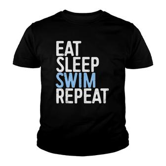 Eat Sleep Swim Repeat Swimmer Gift Youth T-shirt - Thegiftio UK