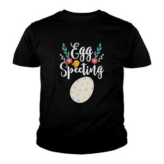 Egg Specting Pregnancy Announcement Pregnant Easter Youth T-shirt - Monsterry UK