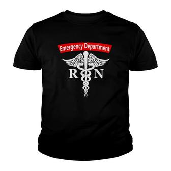 Emergency Department Nursing Er Registered Nurse Rn Caduceus Raglan Baseball Tee Youth T-shirt - Thegiftio UK