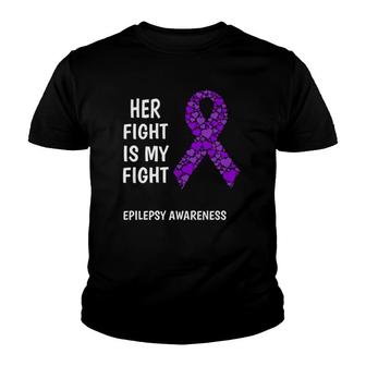Epilepsy Awareness Purple Ribbon V2 Youth T-shirt - Thegiftio UK