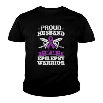 Epilepsy Warrior Husband Epileptic Seizure Disorder Advocate Youth T-shirt - Thegiftio UK