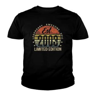 Est 2003 Limited Edition 19Th Birthday Gifts 19 Years Old Youth T-shirt | Mazezy