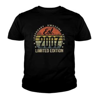 Est 2007 Limited Edition 15Th Birthday Gifts 15 Years Old Youth T-shirt | Mazezy