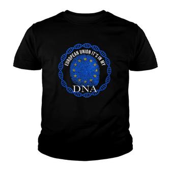 European Union Its In My Dna European Union European Union Flag In Thumbprint Youth T-shirt - Thegiftio UK