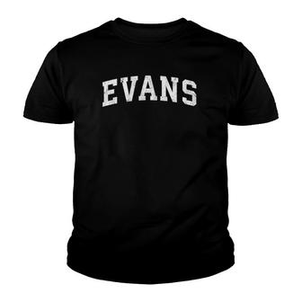 Evans Colorado Vintage Athletic Sports B&W Print Youth T-shirt | Mazezy