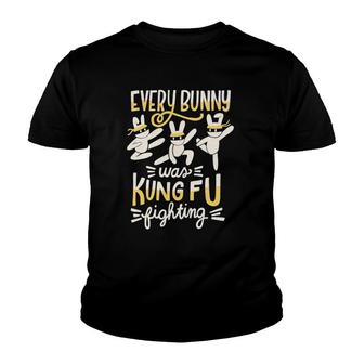Every Bunny Was Kung Fu Fighting Funny Easter Day Youth T-shirt - Thegiftio UK