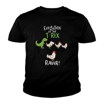 Evolution Of Therex Rawr Funny Chickenrex Youth T-shirt - Thegiftio UK