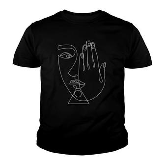 Face Abstract Minimalist Woman Boho Line Art Aesthetic Youth T-shirt - Thegiftio UK