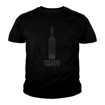 Falcon Heavy Crew Dragon Space Exploration Rocket Blueprint Youth T-shirt - Thegiftio UK