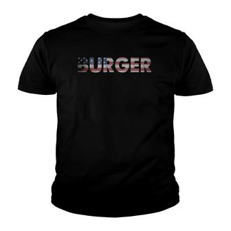 Fast Food Usa Burger Flag American Flag Youth T-shirt - Thegiftio UK