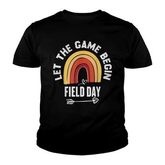 Field Day Let The Games Begin Vintage Rainbow Girls Teachers Youth T-shirt - Thegiftio UK